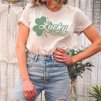 Lucky Vibes Vintage Graphic T-Shirt - Fashion 5