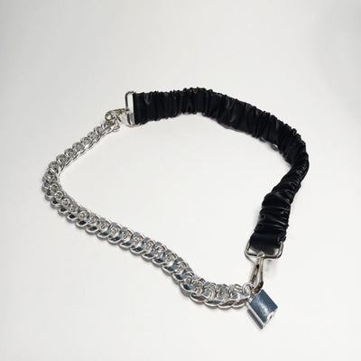 Silver Chain Leather Stretch Belt - Fashion 5