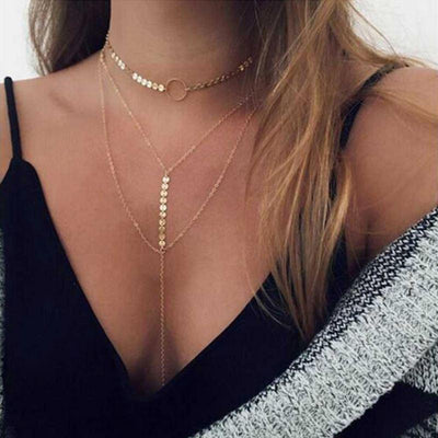 Three Layer Lariat Choker Necklace - Fashion 5