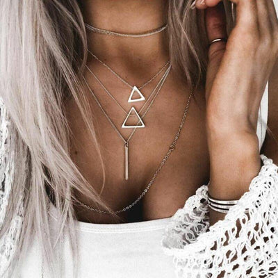 Double Triangle Multilayer Necklace - Fashion 5